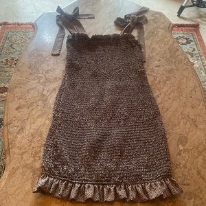 Black/tan leopard print fitted dress size M